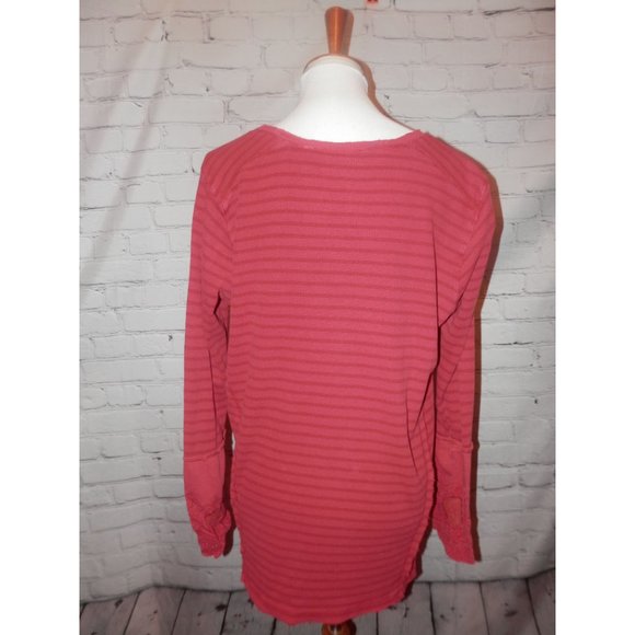 SOFT SURROUNDINGS TOP 1X Plus Red Casual Striped - Picture 4 of 5